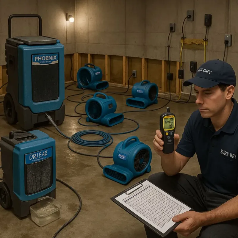 Structural Drying and Dehumidification process in Prospect Heights, IL